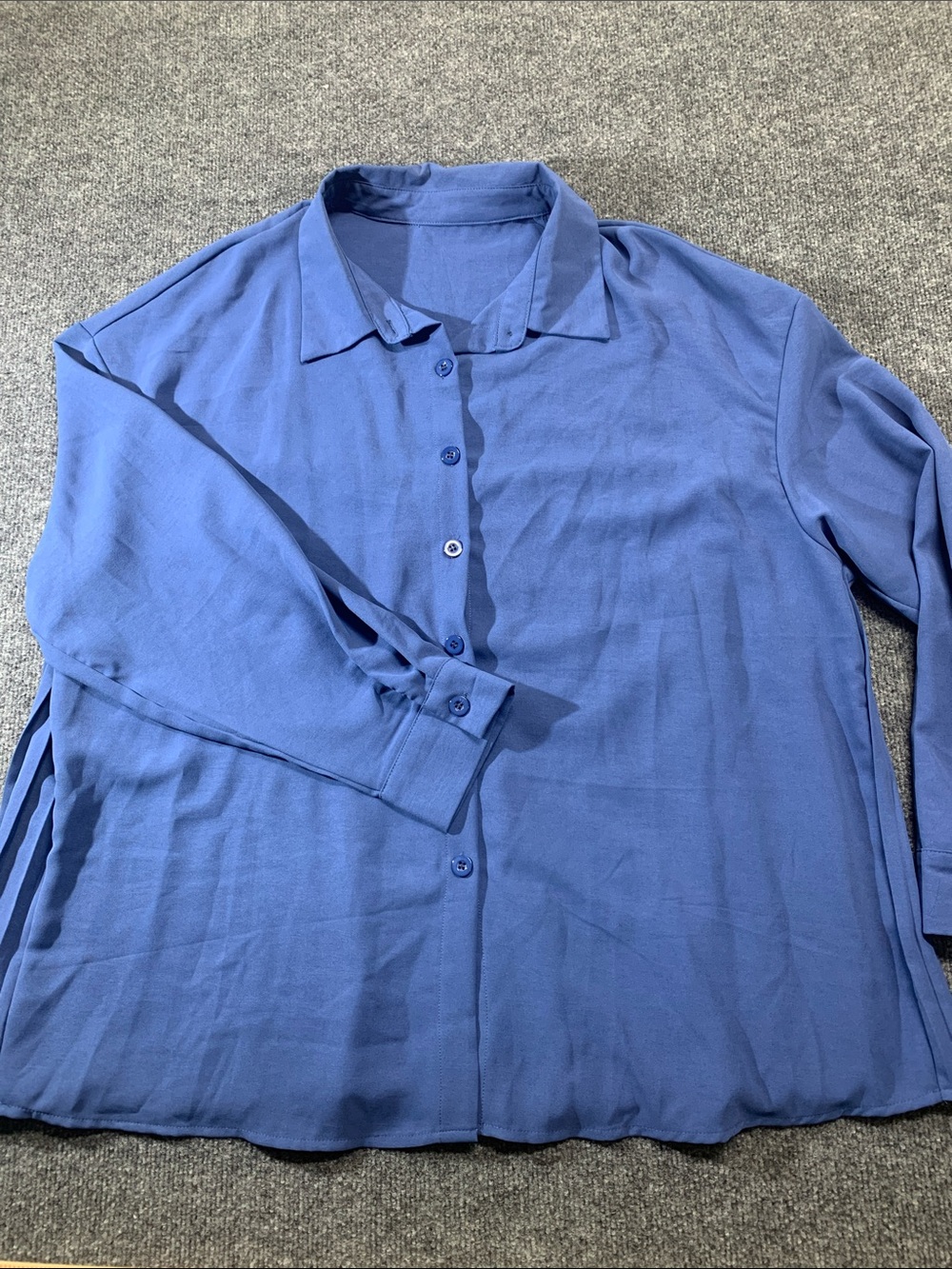 Source Unknown Blue Button-Down Women's Shirt